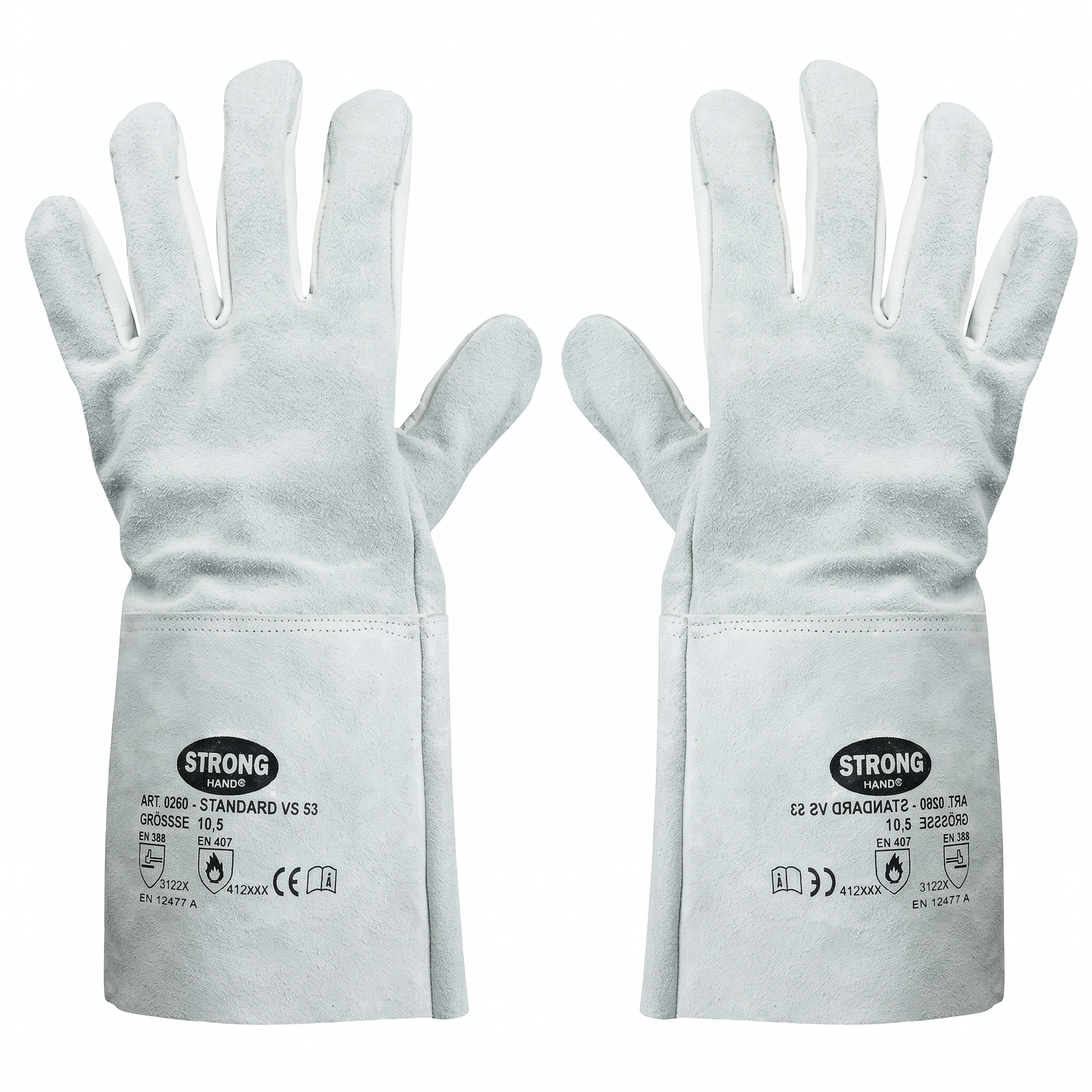Strahlerhandschuh 5 Finger Leder Gr. 10,5