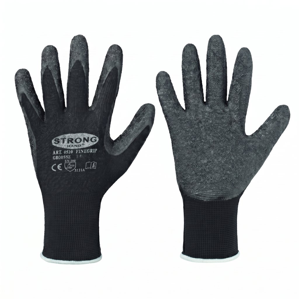 Schutzhandschutz Latex finegrip schwarz
