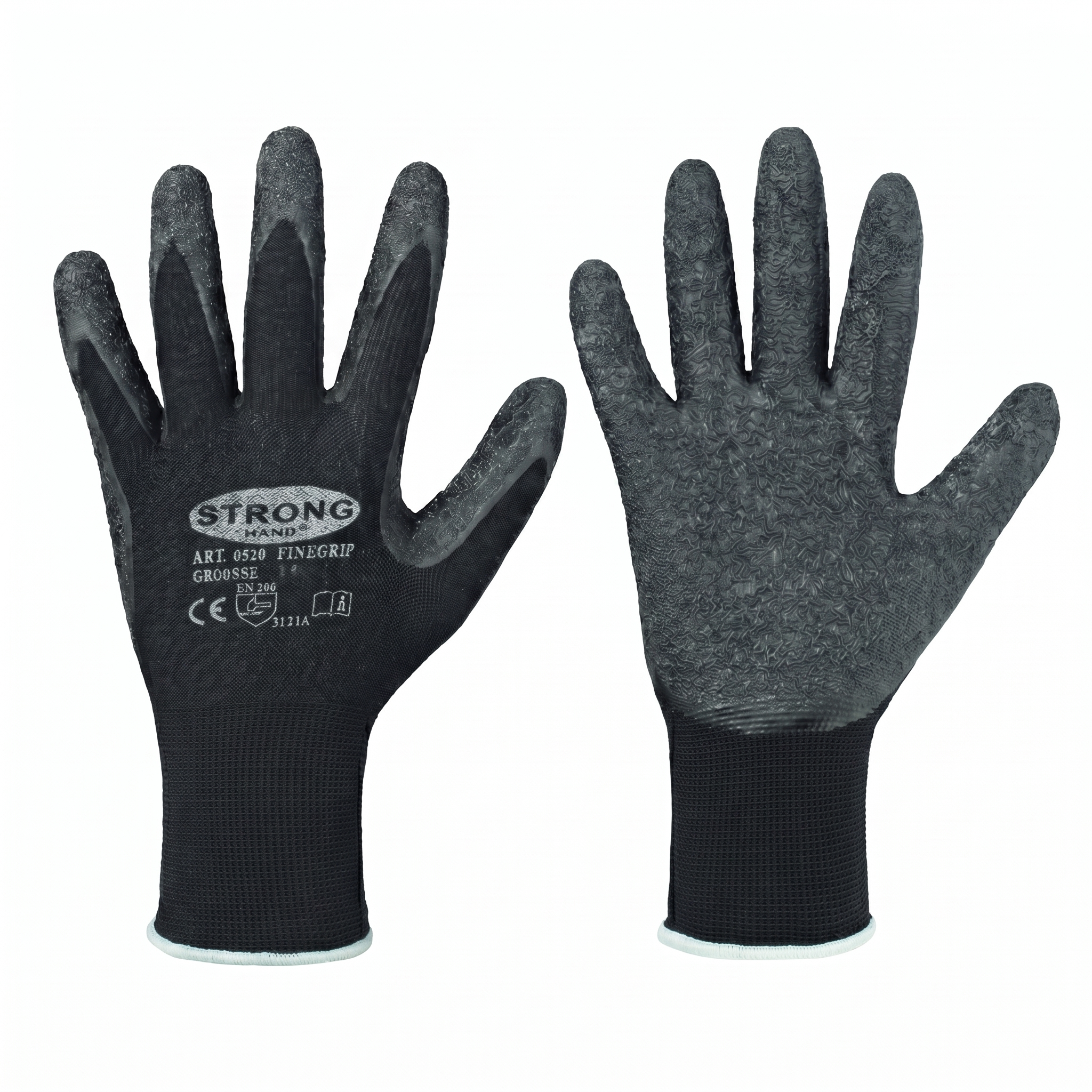 Schutzhandschutz Latex finegrip schwarz