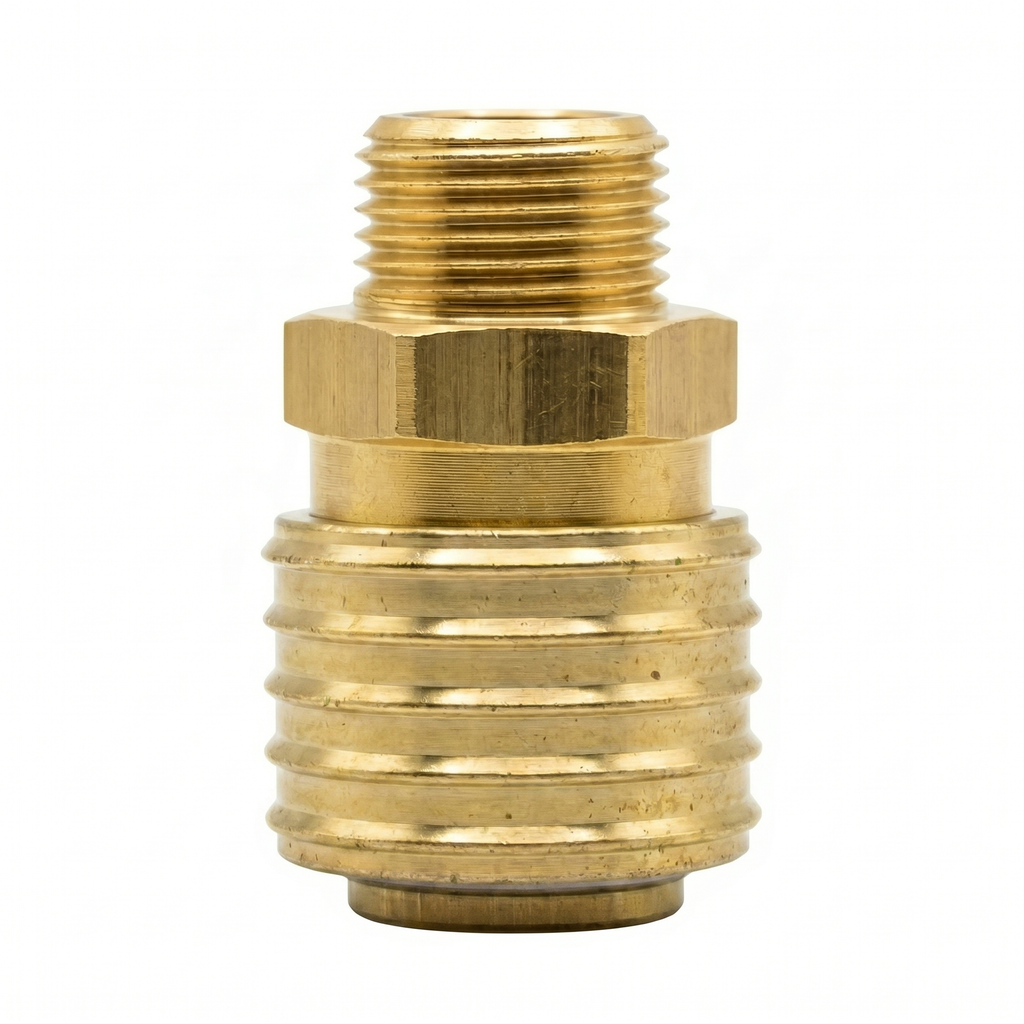 Messing Schnellverschlusskupplung G 3/8" AG (NW7,2)