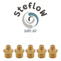 Messing Doppelnippel reduziert G 1/8" x G 1/4" AG 5er Pack