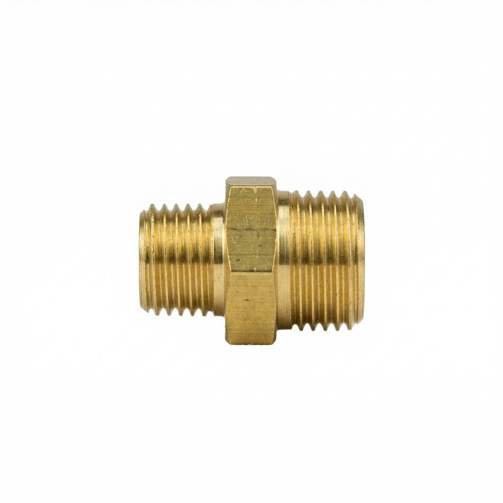 Messing Doppelnippel reduziert G 1/4" x G 3/8" AG 5er Pack