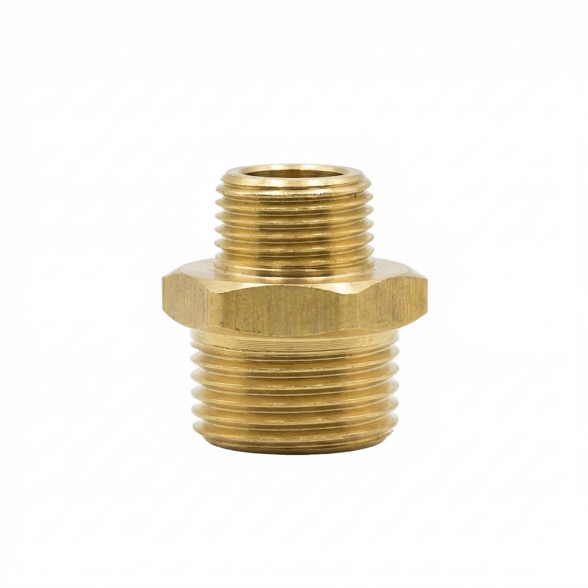 Messing Doppelnippel reduziert G 3/8" x G 1/2" AG 5er Pack