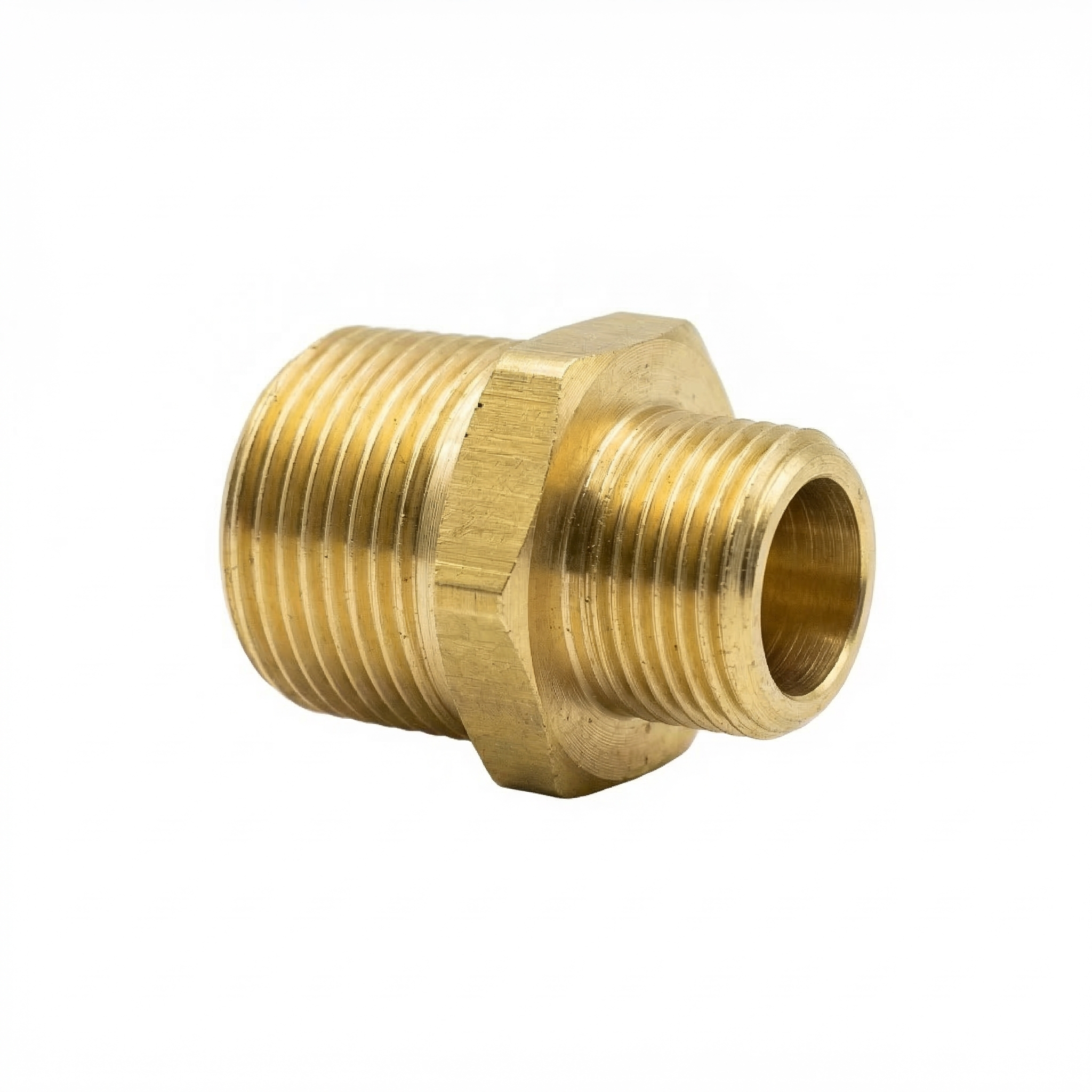Messing Doppelnippel reduziert G 3/8" x G 1/2" AG 5er Pack