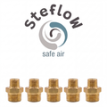 Messing Doppelnippel reduziert G 3/8" x G 1/2" AG 5er Pack