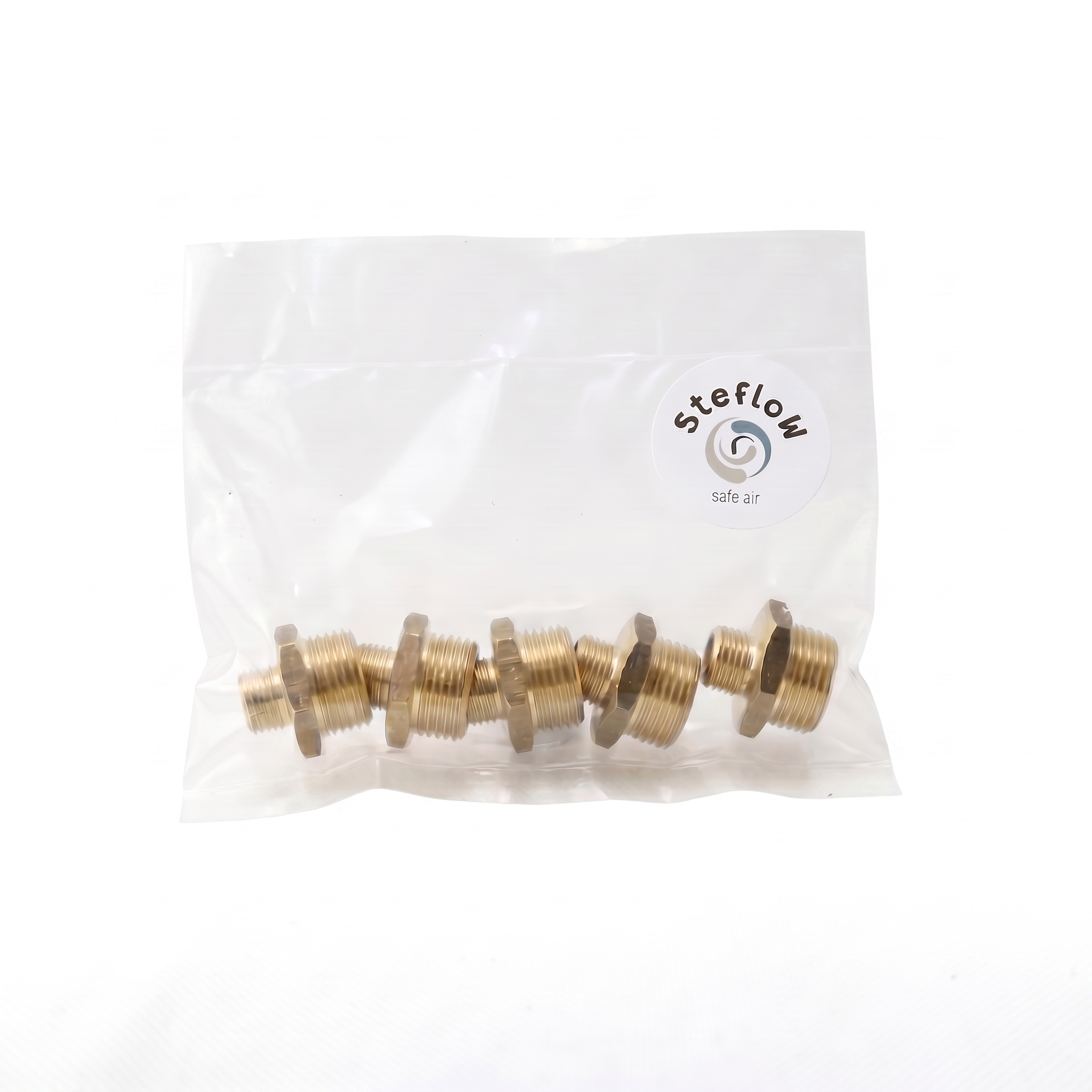 Messing Doppelnippel reduziert G 1/4" x G 1/2" AG 5er Pack