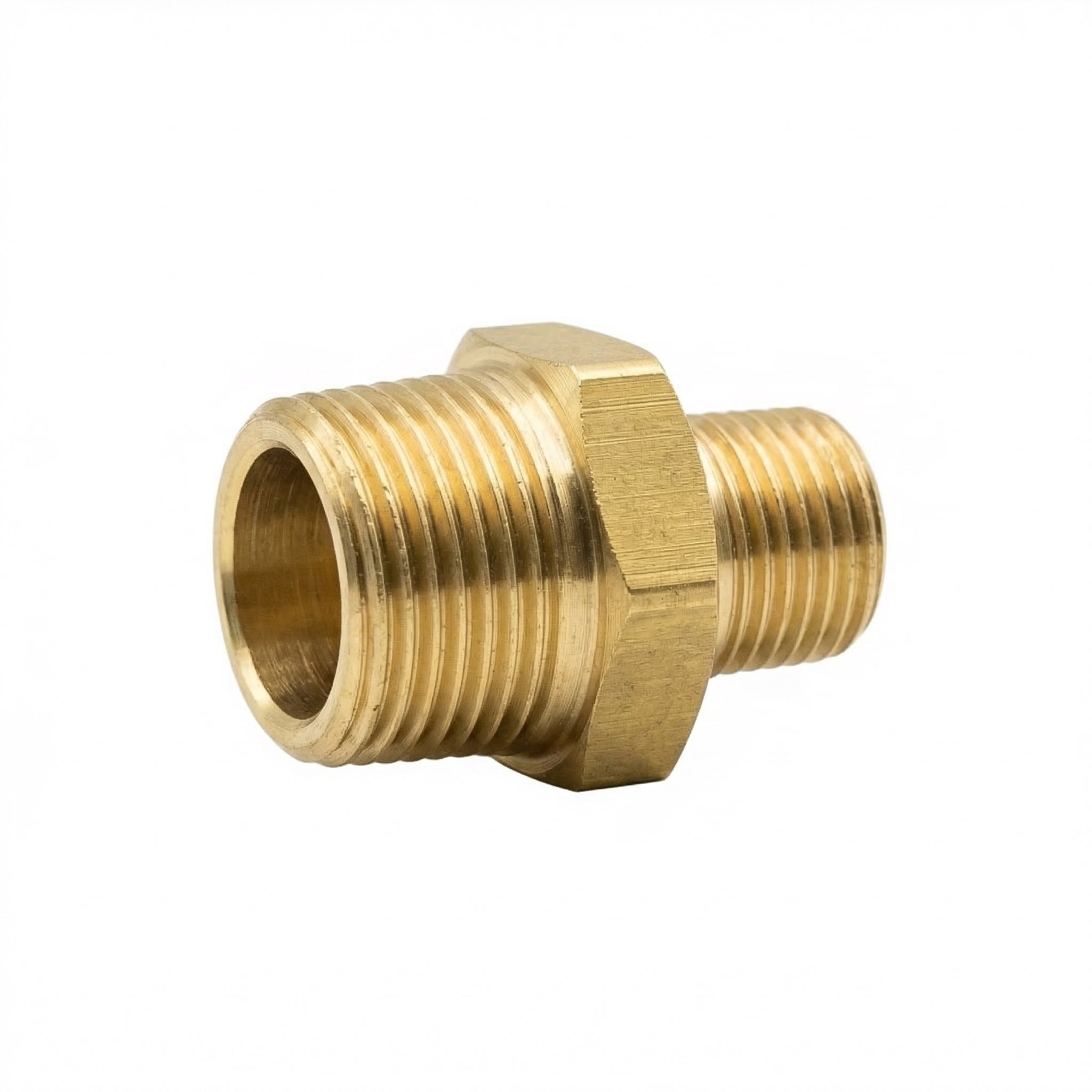 Messing Doppelnippel reduziert G 1/4" x G 1/2" AG 5er Pack