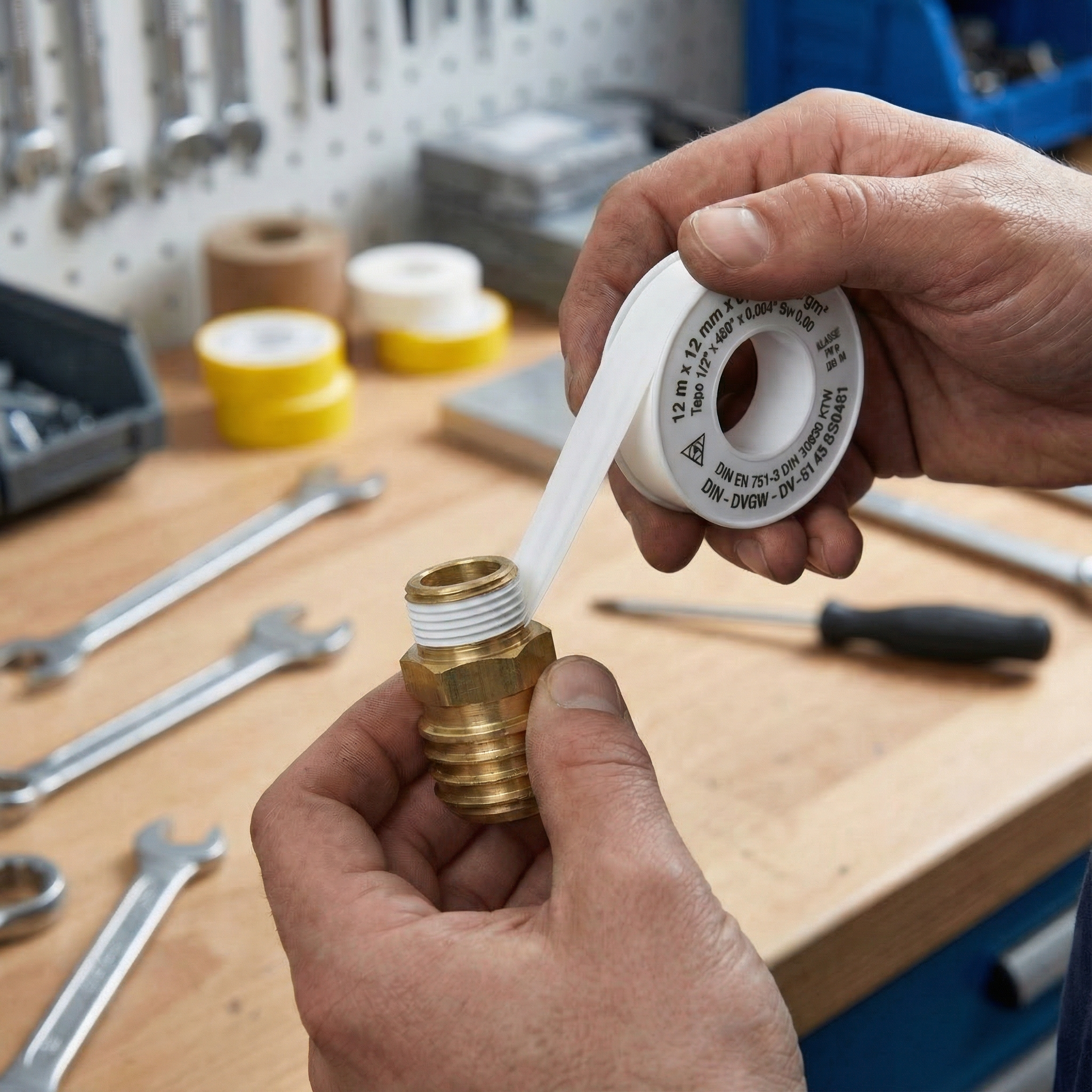Messing Kupplungs-Set 1/4", 3/8", 1/2" – je 1x Kupplung & Stecknippel inkl. Teflonrolle