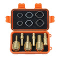 Messing Schlauchkupplungs-Set 6mm, 9mm, 13mm – je 1x Kupplung & Stecknippel inkl. 2-Ohr-Schlauchschellen