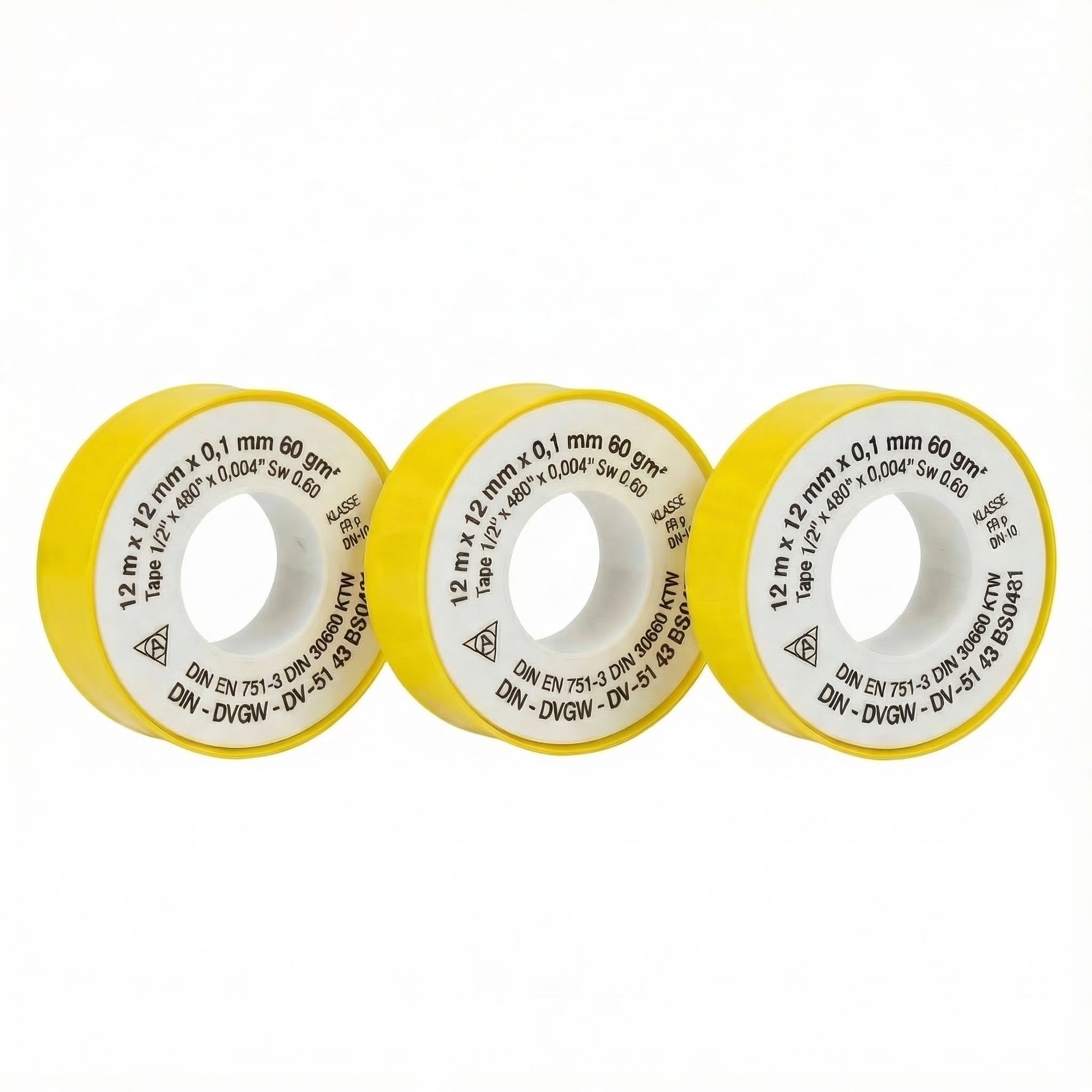 PTFE Dichtband Teflon 12mm x 12m 3er Set